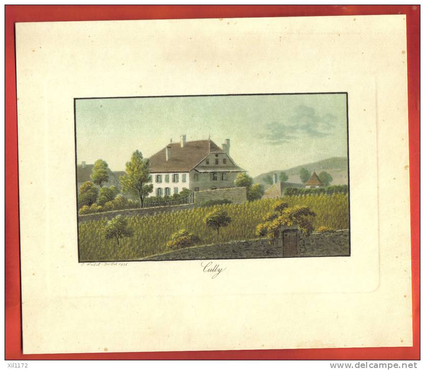 AA06 Ancienne Reproduction De Gravure Weiss 1829,Commune De Cully Lavaux,Canton De Vaud, Suisse. - Estampes & Gravures