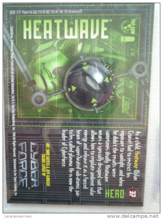 TRADING CARD HEATWAVE HERO 37    CYBER FORCE BATISTA ALBRECHT # - Autres & Non Classés