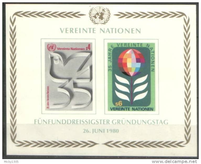 UN Wien - Block 1 Postfrisch / MNH ** (g782) - Hojas Y Bloques