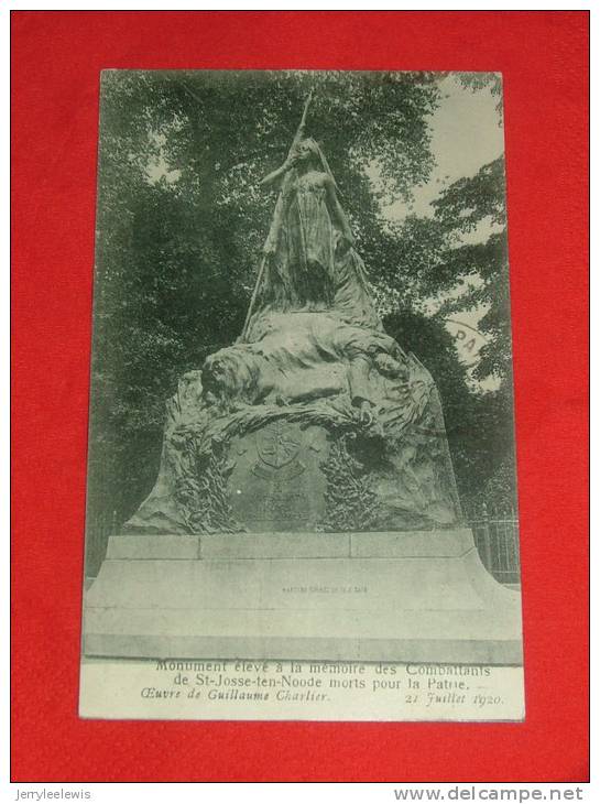 Bruxelles -   St Josse Ten Noode  - Monument élevé à La Mémoire Des Combattants Morts Pour La Patrie -  ( 2 Scans ) - St-Joost-ten-Node - St-Josse-ten-Noode