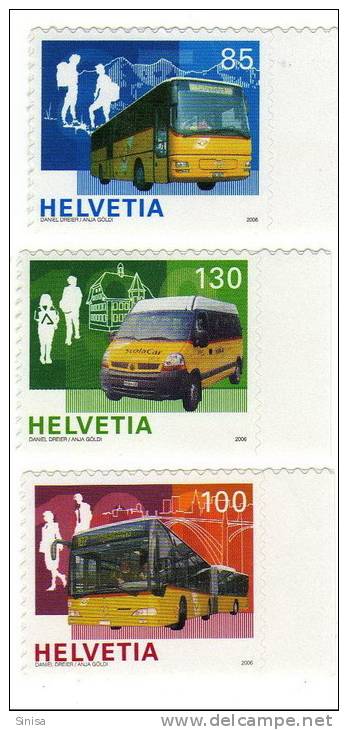 Switzerland / Transport / Buss / Self Adhesive Stamps - Ungebraucht