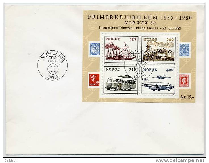 NORWAY 1980 NORWEX '80 Transport Block On FDC.   Michel Block 3 - FDC