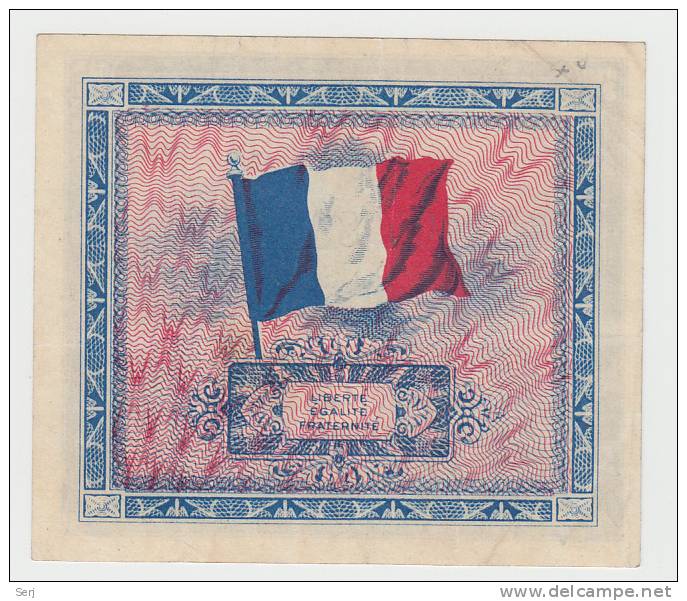 France 2 Francs 1944 VF++ CRISP Banknote P 114b 114 B - 1944 Drapeau/France