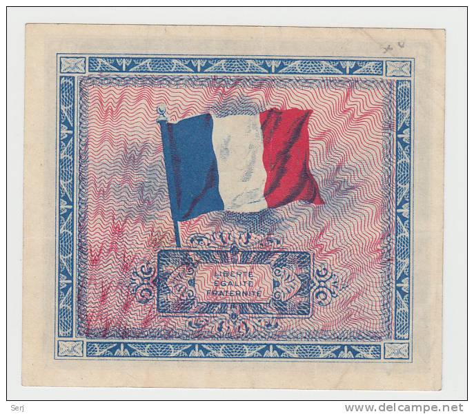 France 2 Francs 1944 VF++ CRISP Banknote P 114b 114 B - 1944 Drapeau/Francia