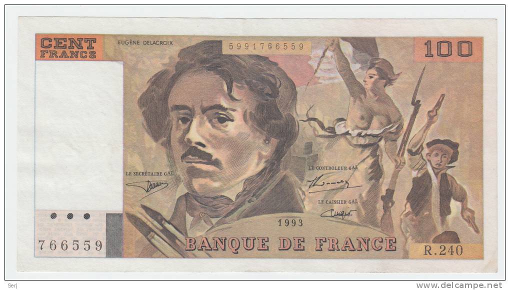 France 100 Francs 1993 XF P 154g  154 G - 100 F 1978-1995 ''Delacroix''