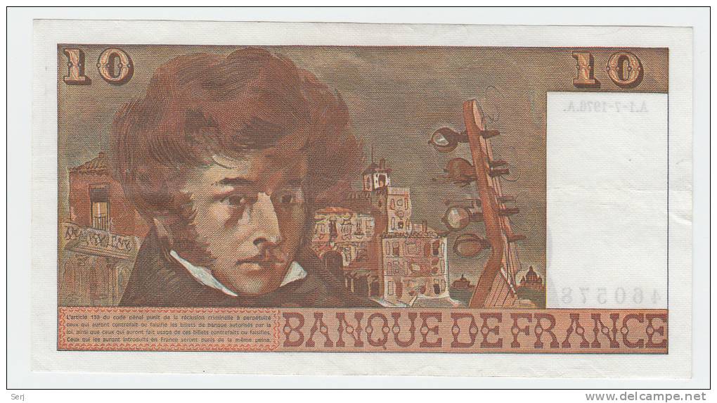 France 10 Francs 1976 AXF CRISP Banknote P 150c  150 C - 10 F 1972-1978 ''Berlioz''