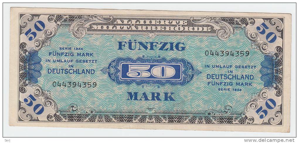 GERMANY ALLEMAGNE 50 MARK 1944 AXF P 196b 196 B - 50 Mark
