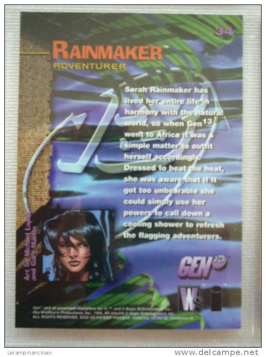 TRADING CARD  GEN 13 RAINMAKER ADVENTURER N° 34 - Autres & Non Classés
