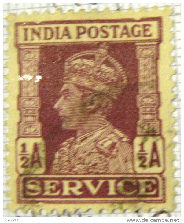 India 1939 King George VI Service 0.5a - Used - 1936-47 Koning George VI