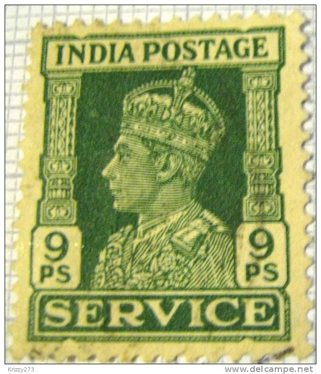 India 1939 King George VI Service 9p - Used - 1936-47 Koning George VI