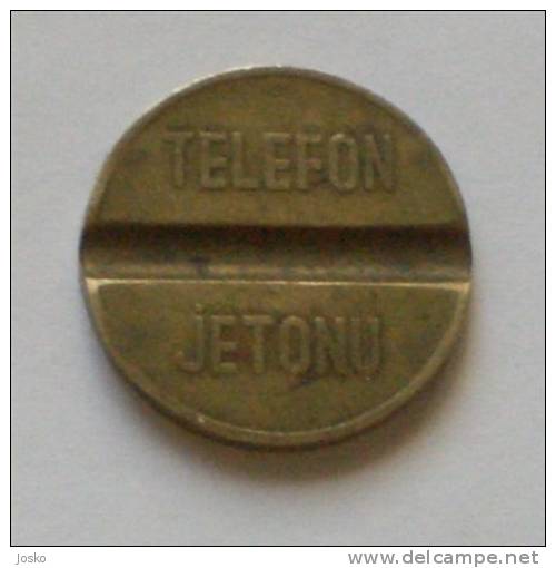 TELEFON  JETONU PTT  ( Turkey - Vintage Phone Token ) Jeton Ficha Spielmarke Gettone Telephone Phones Telefono Telefon - Turkey
