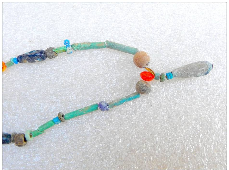 Rare Collier égyptien En Perles Tubulaires Et Cornalines  _  Ancient Egyptian Necklace Carnelian Beads And Tubular - Archaeology