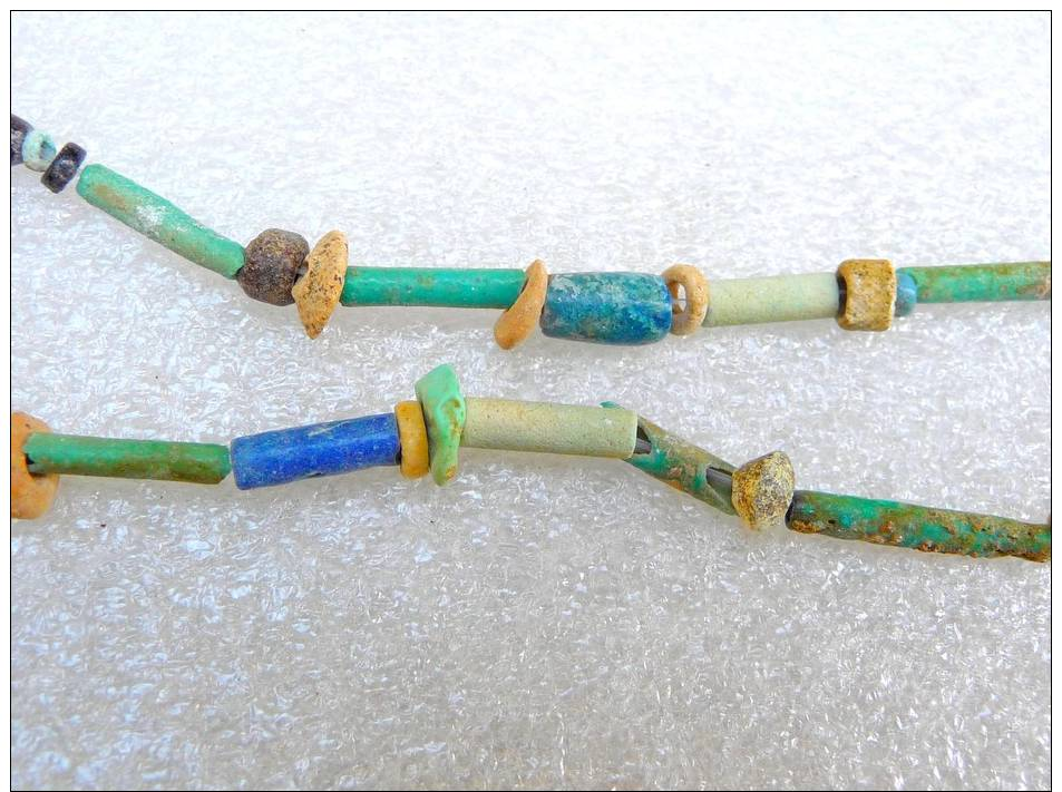 Rare Collier égyptien En Perles Tubulaires Et Cornalines  _  Ancient Egyptian Necklace Carnelian Beads And Tubular - Archaeology
