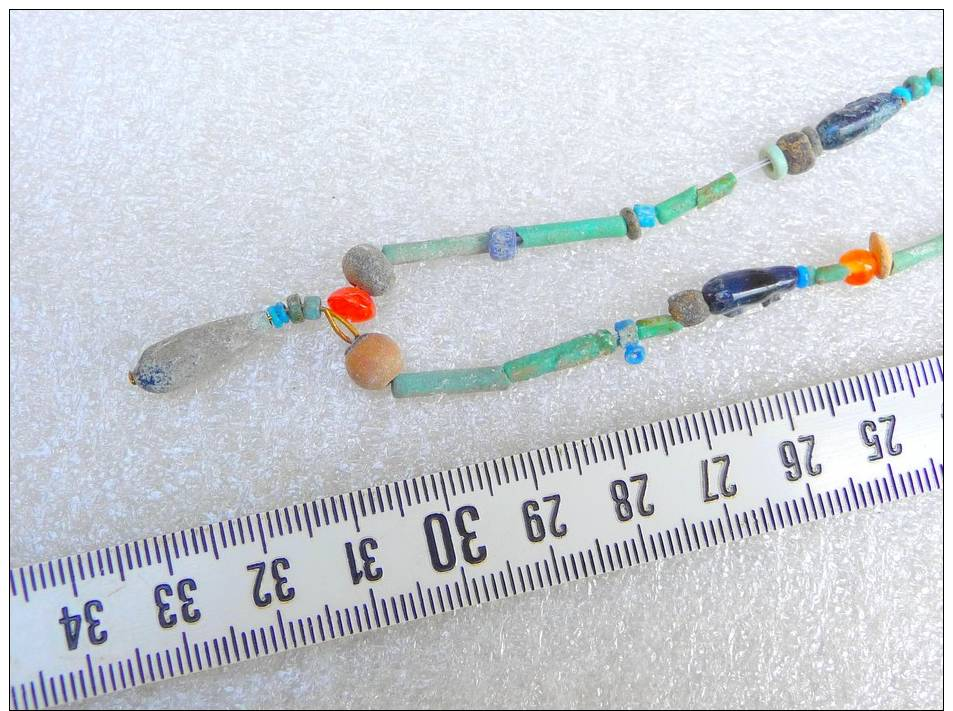 Rare Collier égyptien En Perles Tubulaires Et Cornalines  _  Ancient Egyptian Necklace Carnelian Beads And Tubular - Archaeology