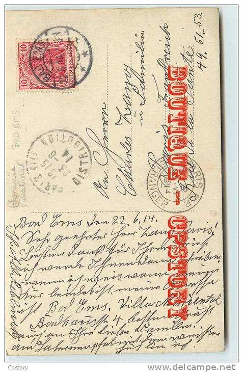 DEUTCHLAND - BAD EMS Le 20-06-1914 - Carte Photo - Réal Photograph Postcard - Dos Scané - Bad Ems