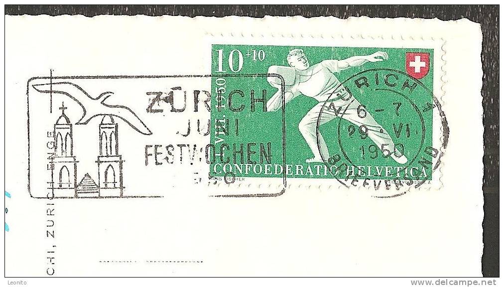 Fischstube Vom Landi-Dörfli Zürichhorn Briefmarke ! 1950 - Zürich