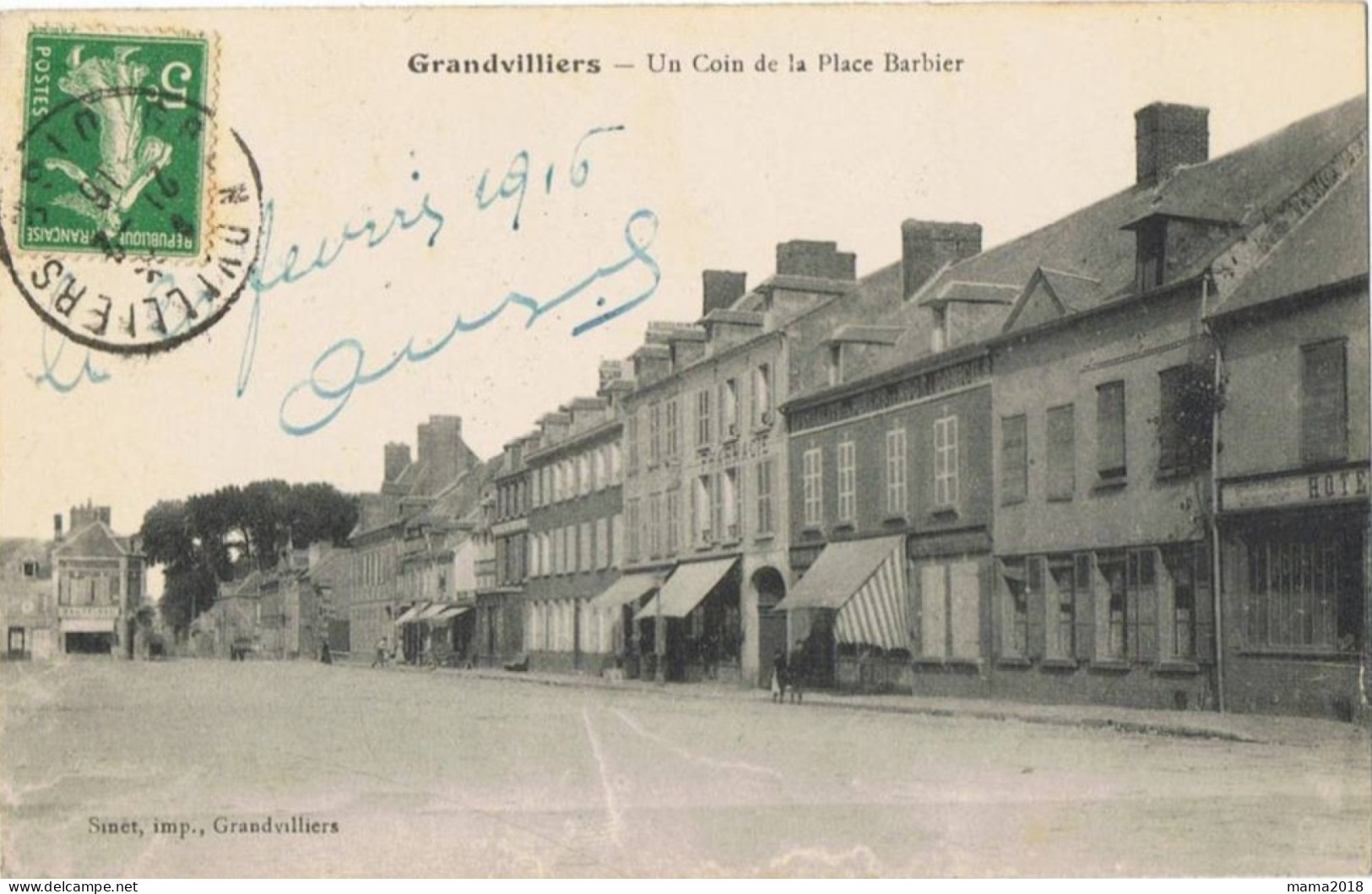 GRANDVILLIERS  1916   Un Coin De La Place Barbier - Grandvilliers