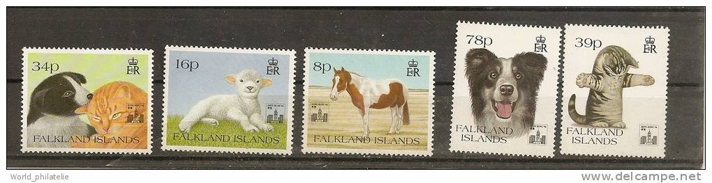 Falkland Islands 1993 N° 613 / 7 ** Faune, Animaux Familiers, Poney, Chat, Chiot, Agneau, Chaton, Chien - Falklandeilanden