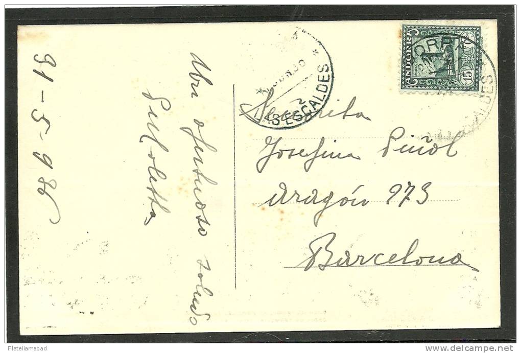 ANDORRA -  POSTAL CIRCULADA  45- REPUBLICA D'ANDORRA  V.CLAVEROL.(P-16) - Andorra