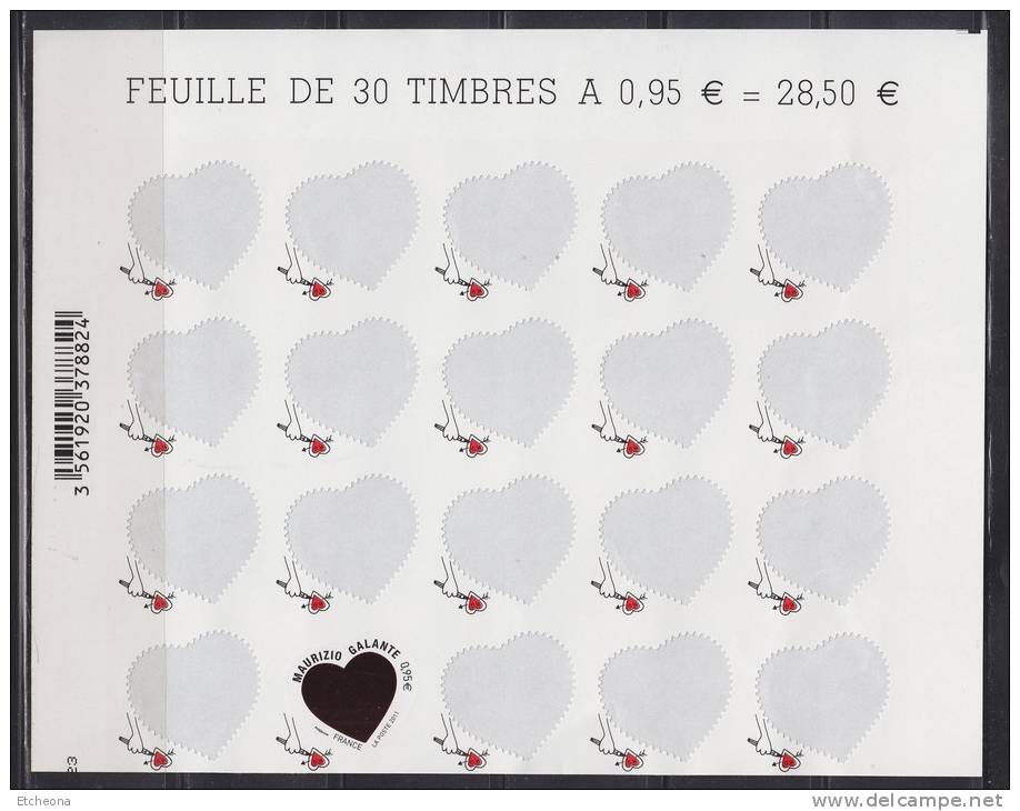 = La 1/2 Feuille Support Des Timbres Saint Valentin Maurizio Galante -50g N°511 Avec 1 Timbre Neuf Adhésif - Non Classificati