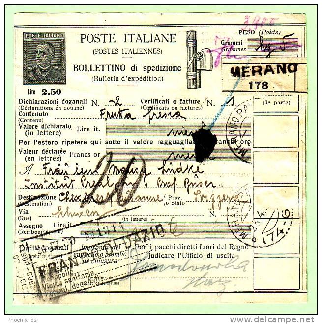 ITALY - Merano 178, Packagecard, Year 1930, No Stamps, Via Domodossola - Zonder Portkosten