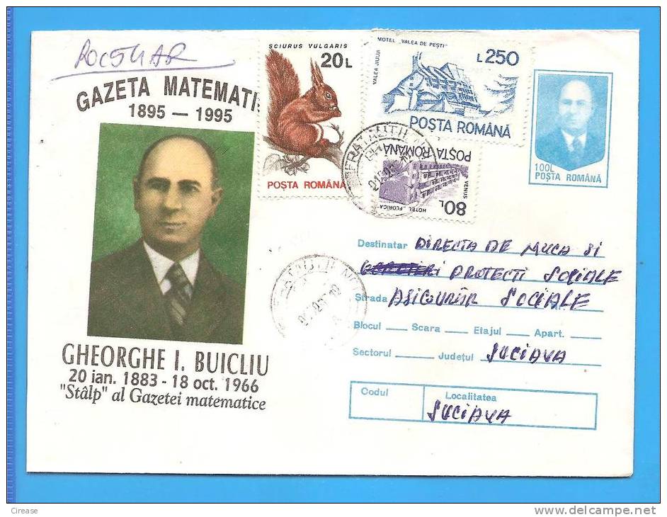 Science. Mathematician Gheorghe Buicliu. ROMANIA Stationery Cover 1995. - Informatique