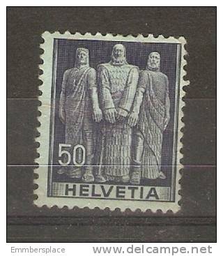 SWITZERLAND - 1941 HISTORICAL 50c MH *   SG 405 (2nd QUALITY WITH HORIZONTAL CREASE) - Unused Stamps