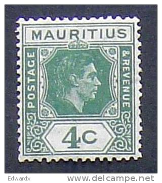 Mauritius 1938 Definitives SG 254 4c. Dull Green  MM * - Mauritius (...-1967)