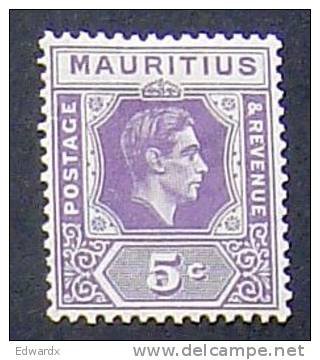 Mauritius 1938 Definitives SG 255a 5c. Violet   MM * - Mauricio (...-1967)