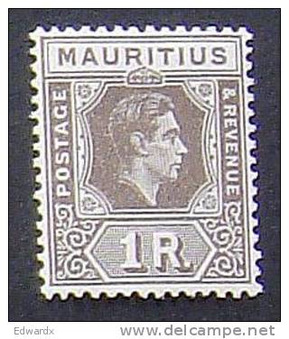Mauritius 1938 Definitives SG 260 1r. Grey-brown MM * #2 - Mauritius (...-1967)