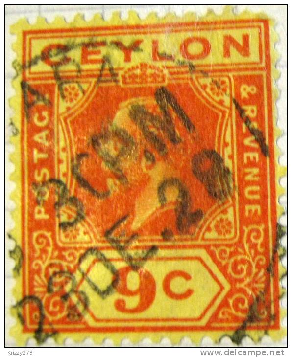 Ceylon 1912 King George V 9c - Used - Ceylan (...-1947)