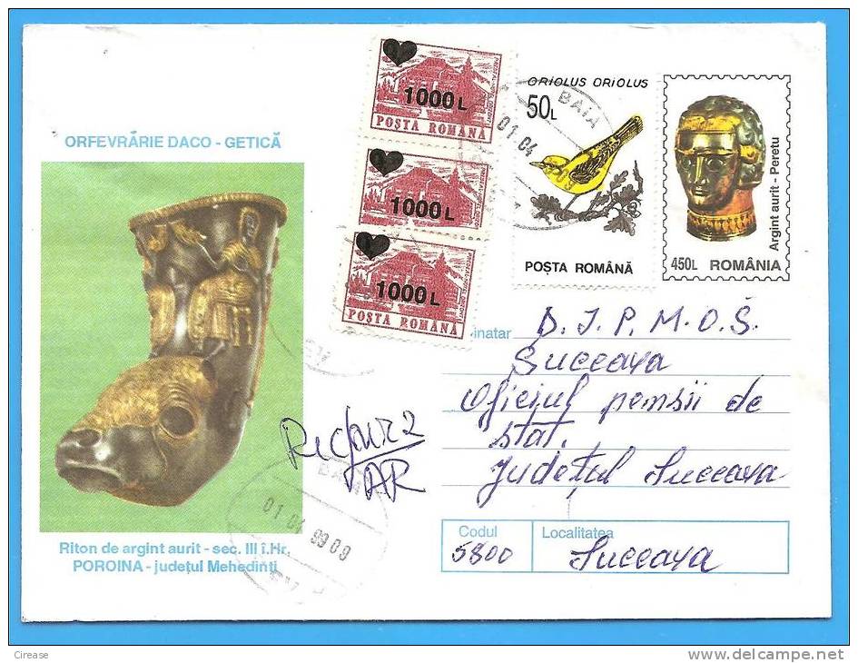 Archaeology, Sec. III,  Before Hristos. ROMANIA Stationery Cover 1997. - Archaeology