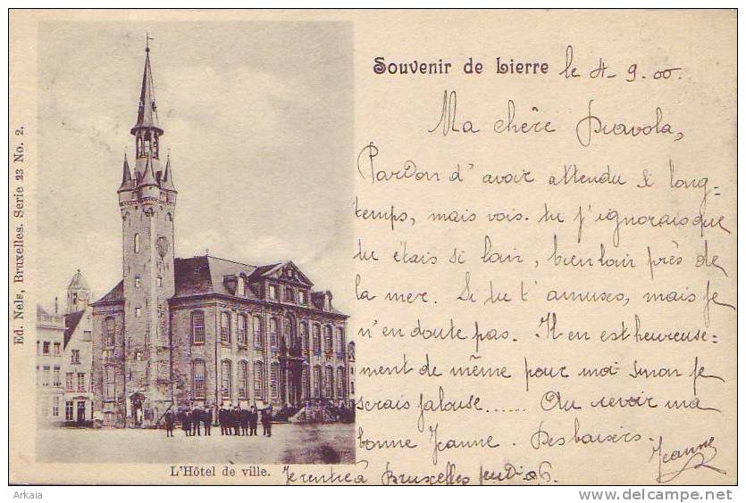 LIERRE = Souvenir De L... = L'Hôtel De Ville (Nels  Bxl  S.23  N° 2) 1900 - Lier