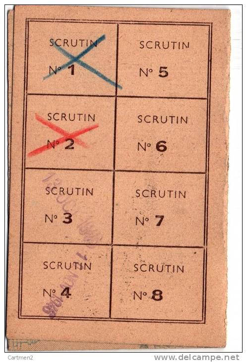 CARTE D´ELECTEUR DE LA VILLE DE MALO-LES-BAINS 25 AVRIL 1946 POLITIQUE SCRUTIN - Non Classés