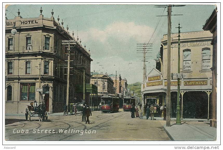 Wellington, Cuba Street Color Tramway, Tram P. Used 1909 To Belgium - Nouvelle-Zélande