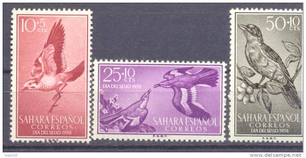 1958. Spain Sahara, Birds,  3v, Mint/** - Verzamelingen, Voorwerpen & Reeksen