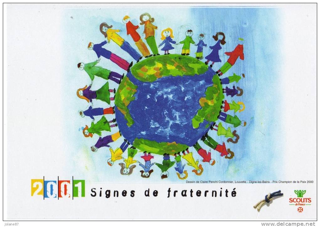 CARTE PUB       SCOUTS DE FRANCE     2001      SIGNES DE FRATERNITE - Pfadfinder-Bewegung