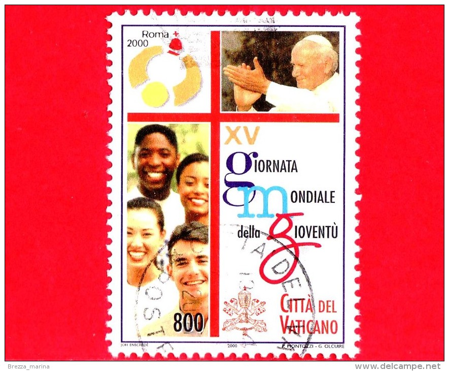 VATICANO  - USATO - 2000 - 15ª Giornata Mondiale Della Gioventù - 800 L. • Giovanni Paolo II E Giovani - Used Stamps