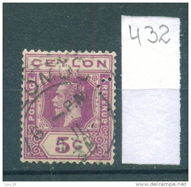 25K432 // - ??? - King George V ,  Asia > Sri Lanka (Ceylon)  - Perfin Perfores Perforiert Perforati Perforadas - Perfins