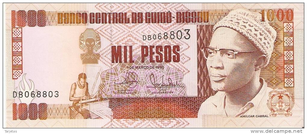 BILLETE DE GUINEA BISSAU DE 1000 PESOS DEL AÑO 1990  (BANK NOTE) NUEVO SIN CIRCULAR - Guinea–Bissau