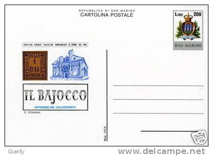 INTERO POSTALE SAN MARINO IL BAJOCCO 1982 L 200 - Entiers Postaux