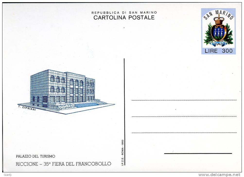 INTERO POSTALE SAN MARINO RICCIONE 83 L 300 1983 - Entiers Postaux