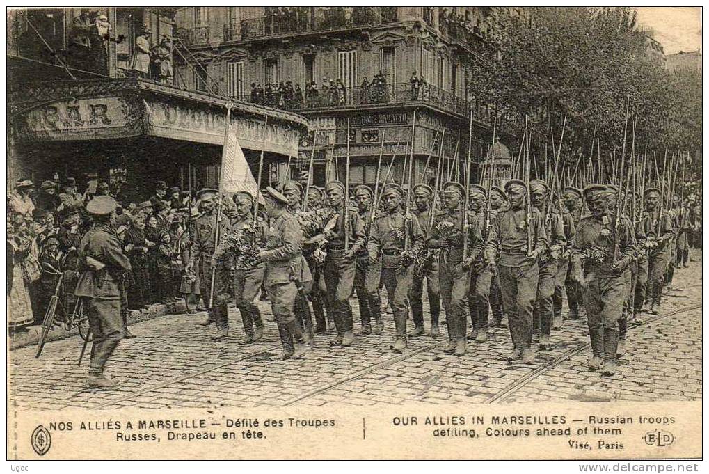 CPA -13 - MARSEILLE - Défilé Des Troupes Russes, Drapeau En Tête - 758 - Non Classés