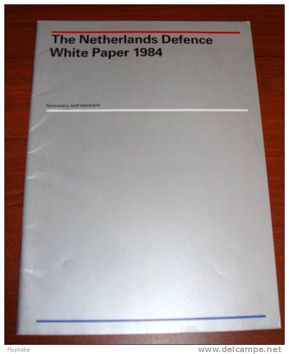 The Netherland Defence White Paper 1984 Summary And Excerpts - Anglais