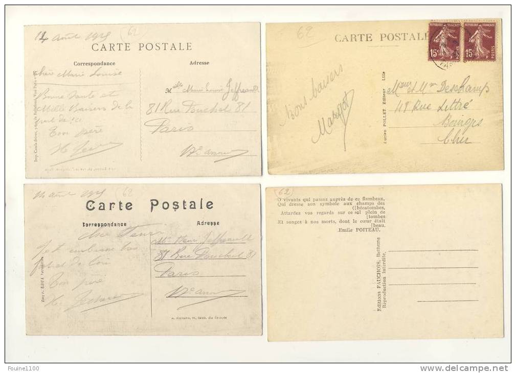 Lot De 7 Cartes Neuville Saint Vaast ( Ruines De La Grande Guerre ) Toutes Visibles En Recto Verso ( Que Du Format C.P.A - Sonstige & Ohne Zuordnung