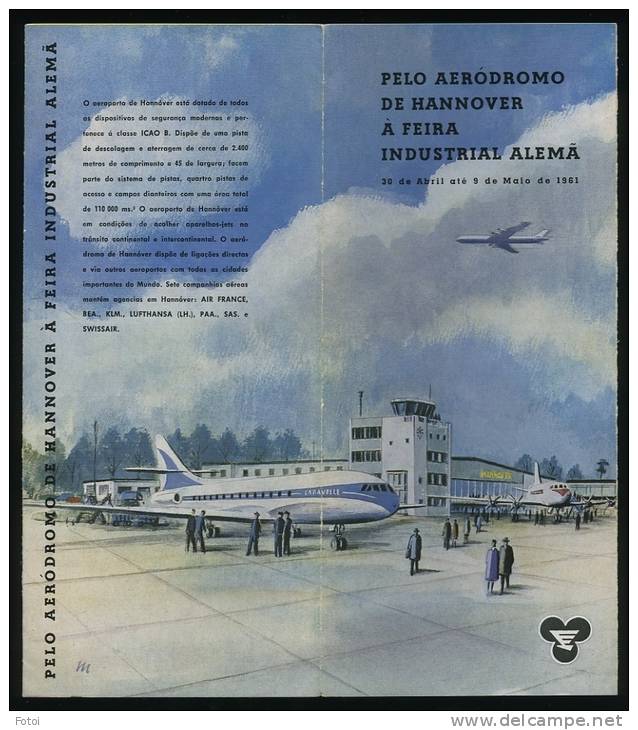 1961 AERODROM HANNOVER LEAFLET BROCHURE GERMANY - Avion