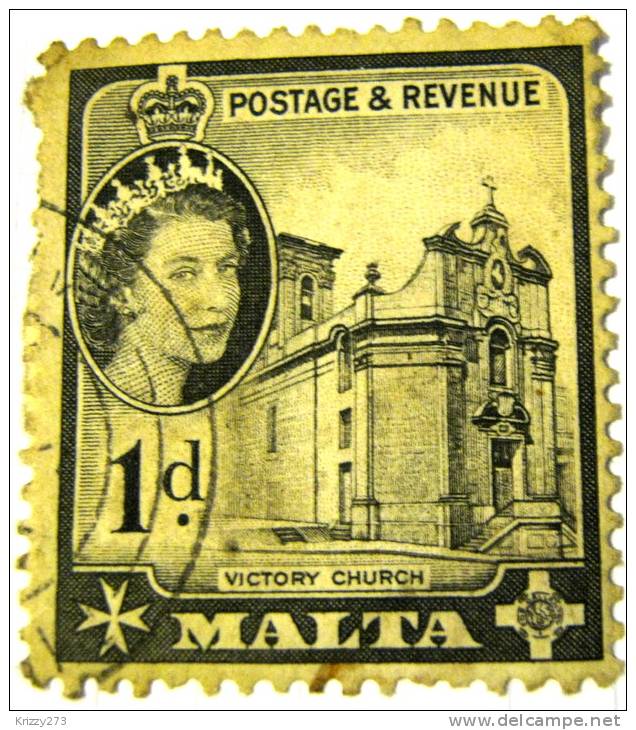 Malta 1956 Victory Church 1d - Used - Malta (...-1964)