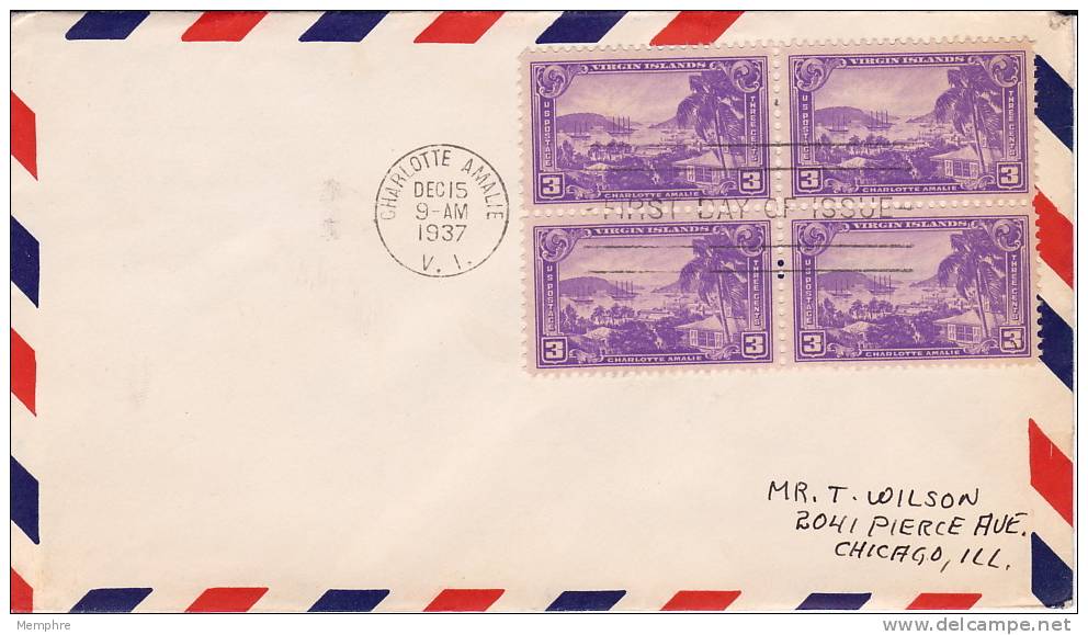 1937  Virgin Islands  Sc 802  Block Of 4 - 1851-1940