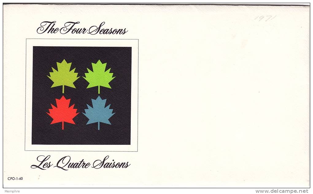 1971 Maple Leaf In 4 Seasons Set In Presentation Folder - Série 4 Saisons En Livret De Présentation - Neufs