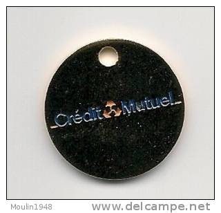 Jeton Caddie  Credit Mutuel Recto Verso Identique Coleur Or - Trolley Token/Shopping Trolley Chip